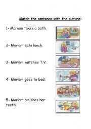 English Worksheet: daily routine