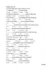 English Worksheet: Multiple choice test