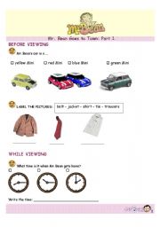 English Worksheet: Mr Bean Goes to Town 1