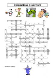 English Worksheet: Crossword: Occupations