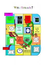 English Worksheet: What time is it ? ( Snake and ladders game board)