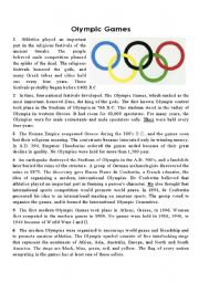 English Worksheet: Olympic Games