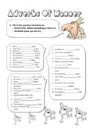 English Worksheet: Adverbs Of Manner