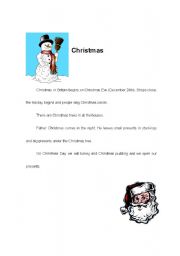 English worksheet: Christmas