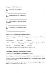 English worksheet: a test for advanced students
