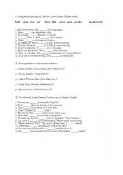 English Worksheet: Revision of Present Simple and Continuous