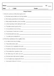 English Worksheet: Simple Present