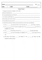 English Worksheet: Simple Present