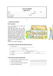 English Worksheet: house