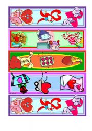 English Worksheet: St Valentines bookmarkers