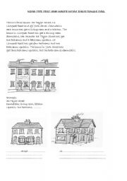 English Worksheet: THREE HOUSES (READING COMPREHENSION)