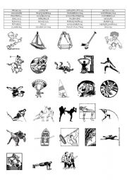 English Worksheet: SPORTS : MATCHING EXERCISE (PART 2/2 )