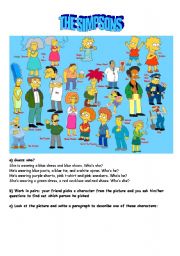 English Worksheet: the simpsons description