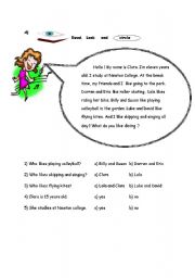 English Worksheet: what do you like doing ?