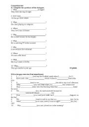 English worksheet: Various question forms
