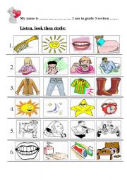 English Worksheet: listening test