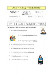 English Worksheet: Ask the right question