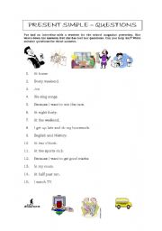 English Worksheet: Questions in the present simple