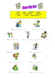 English Worksheet: Have got-Has got