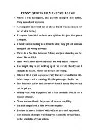 English Worksheet: Funny quotes