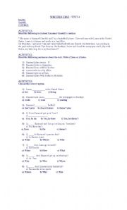 English Worksheet: test