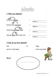 English Worksheet: adverb position + formation