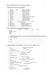 English Worksheet: some-any