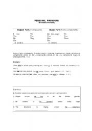 English Worksheet: Personal pronouns, Possessive adjectives, Possessive pronouns