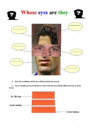 English Worksheet: Whose eyes are they ? Game!!