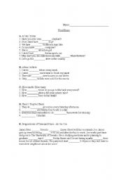 English worksheet:  Beginner Exam