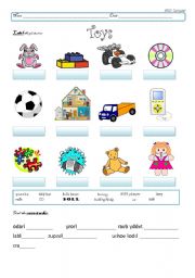 English Worksheet: my toys