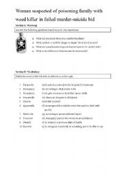 English Worksheet: poisoning