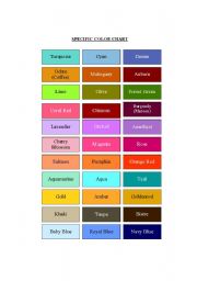 English Worksheet: Color Chart