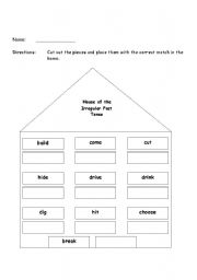 English Worksheet: House of Irregular Verbs