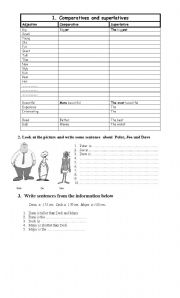 English Worksheet: Comparative and Superlative