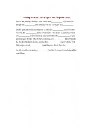 English Worksheet: Past Simple Regular and Irregular verbs