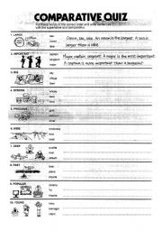 English Worksheet: Comparative Quiz