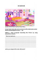 English Worksheet: my bedroom