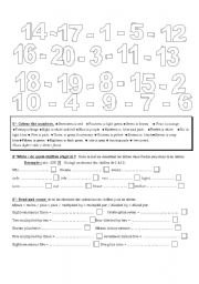 English Worksheet: numbers