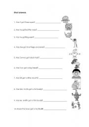 English Worksheet: Have got-Short Answers