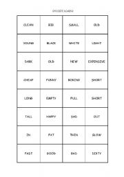 English Worksheet: OPPOSITE DOMINO