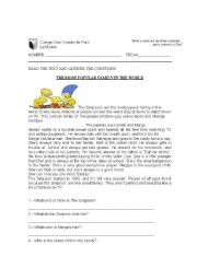 English Worksheet: Simpson Family