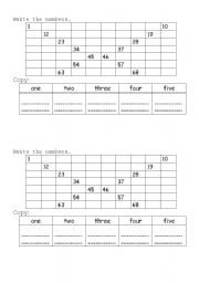 English worksheet: numbers