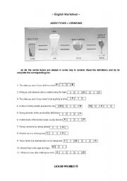 English Worksheet: ADDICTIONS - ALCOHOL