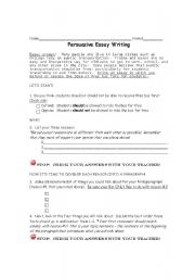 Persuasive Writing Organizer