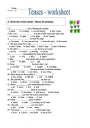 English Worksheet: Tenses - review