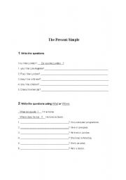 English worksheet: Present Simple