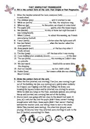 English Worksheet: Past Simple & Past Progressive