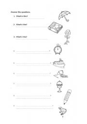 English worksheet: Identify the objects