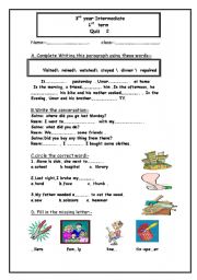 English Worksheet: V&G Quiz